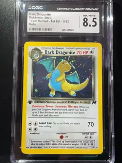 Pokemon Dark Dragonite 5/82 1st Edition Holo Rare - Team Rocket Vintage CGC 8.5 - Image 2