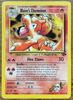 Pokemon TCG Blaine's Charmeleon Gym Challenge 31/132, 1st Edition Uncommon Card - Image 1