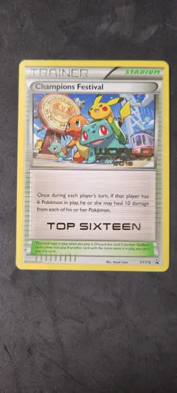 Pokemon Worlds 2016 Top Sixteen Champions Festival XY176 Promo Card Top 16 - Image 1