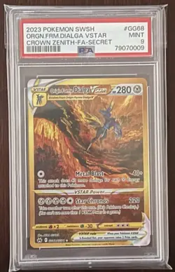 2023 Pokemon SWSH Crown Zenith Secret Origin Forme Dialga Vstar #GG68 PSA 9 - Image 1