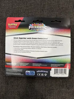 Prismatic Evolutions 3 Pack Blister Tech Sticker Collection Pokemon Tcg Sealed - Image 2