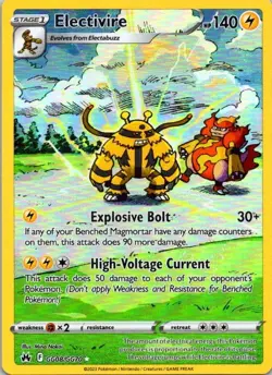 Pokemon TCG Electivire Crown Zenith: Galarian Gallery GG08/GG70 NM (SKU 1-1) - Image 1