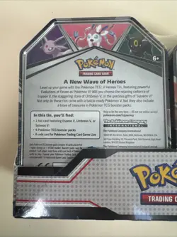 Pokemon TCG V Heroes 2-Pack Bundle Flareon V Sylveon V Tin Factory Sealed NEW - Image 5