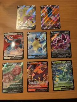 Pokemon V Holo Lot of 9 - Charizard, Blastoise, Salamence, Boltund, Drapion - Image 1