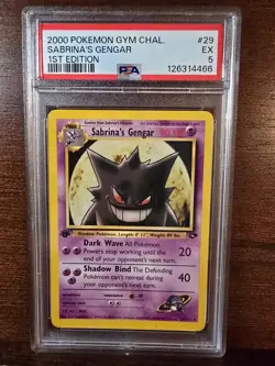 First Edition 2000 Pokemon Gym Challenge 29/132 Sabrina's Gengar PSA 5 - Image 1