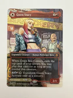 Gwen Stacy / Ghost-Spider Borderless MTG Magic the Gathering Card NM Mint SPM - Image 1