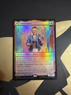 x1 Gwen Stacy Ghost-Spider FOIL SPM Spider-Man MTG 78 M/NM Double Sided - Image 1