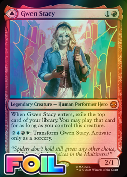 x1 Gwen Stacy // Ghost-Spider FOIL SPM Spider-Man MTG 78 M/NM 1x - Image 1