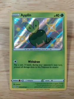 Applin SV012/SV122 Shining Fates NM Holo Foil Rare SHINY Pokemon Card - Image 1