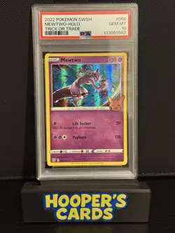 2022 Pokemon Sword & Shield SWSH Mewtwo Holo Trick or Trade #056 PSA 10 Gem Mint - Image 2