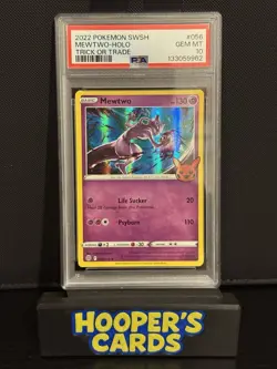 2022 Pokemon Sword & Shield SWSH Mewtwo Holo Trick or Trade #056 PSA 10 Gem Mint - Image 3