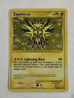 Pokemon ZAPDOS Card 150/147 Secret Rare Holo Supreme Victors Platinum Light Play - Image 1