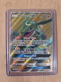 Pokemon Rayquaza GX Full Art Ultra Rare Holo Card SM Celestial Storm 160/168 - Image 1