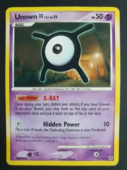 Unown [X] 71/132 - Secret Wonders Set - Pokemon Card - Heavily Played - Image 1