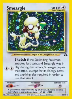 Smeargle - 11/75 - Pokemon Neo Discovery Unlimited Holo Rare Card WOTC HP - Image 1