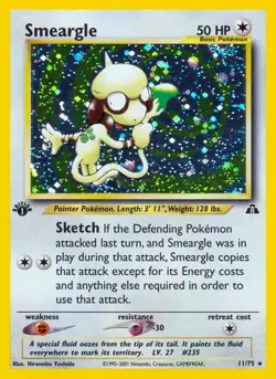 Smeargle - 11/75 - Pokemon Neo Discovery 1st Edition Holo Rare Card WOTC NM - Image 1