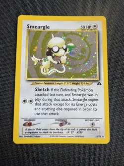 Pokemon Card - Smeargle Holo - Swirl - Neo Discovery - 11/75 - Image 1