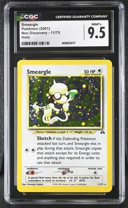CGC 9.5 MINT+ Smeargle 2001 Neo Discovery 11/75 Holo DOUBLE SWIRL Pokemon Card - Image 1