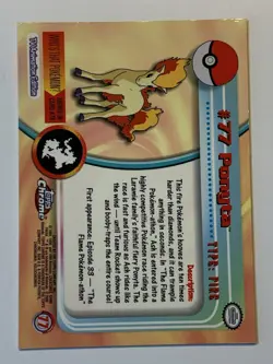 2000 Topps Chrome Pokemon Series 1 #77 Ponyta FREE COMBINED SHIPPING - Image 2