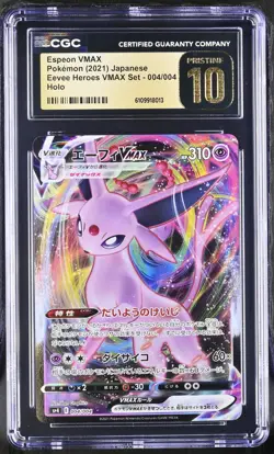 Espeon Vmax 004/004 Holo Eevee Heroes Vmax Set Pokemon Japanese CGC 10 PRISTINE - Image 1