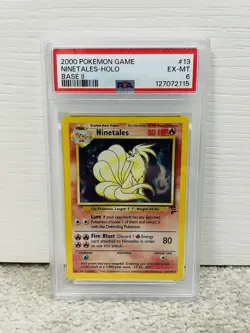Pokemon TCG Ninetales Holo Unlimited Base Set 2 PSA 6 13/130 - Image 1