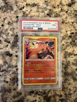 Pokemon Charizard 3/70 Dragon Majesty PSA 9 Holo Rare 2018 Flame 160HP - Image 1