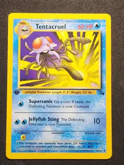 Tentacruel 44/62 Fossil 1st Edition Uncommon Pokemon - Image 1