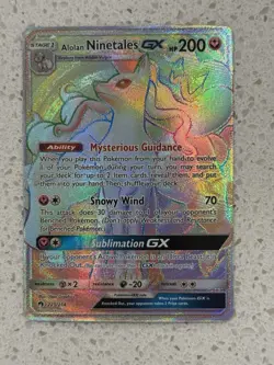 Pokemon Alolan Ninetales GX TCG Full Art Holo Lost Thunder Ultra Rare NM - Image 1