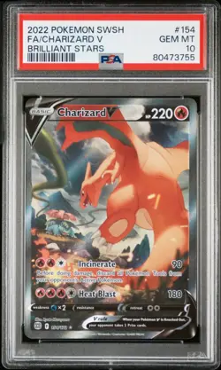 Charizard V PSA 10 - 154/172 - Alternate Art - Brilliant Stars - Pokemon - Image 1