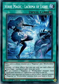 Yugioh Verre Magic - Lacrima of Light BLMM-EN046 1st Edition Secret Rare NM - Image 1
