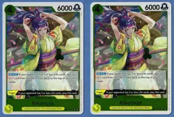 2 One Piece TCG Wings of the Captain Rare Foil Card OP06-104 Kikunojo - Image 1