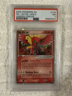 Pokemon TCG Ho-Oh EX Unseen Forces Holo Rare Card 104/115 PSA 7 - Image 1