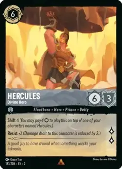 1x Hercules - Divine Hero - 181/204 - Rare - Cold Foil Light Play Disney Lorcana - Image 1