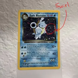 Pokemon TCG Dark Blastoise Holo Rare Card 3/82 Vintage SWIRL! - Image 1