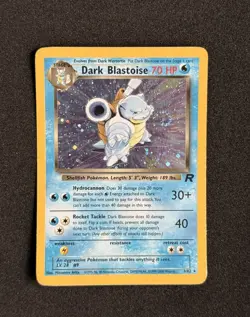 Pokemon TCG Dark Blastoise Holo Rare Card 3/82 Vintage SWIRL! - Image 2