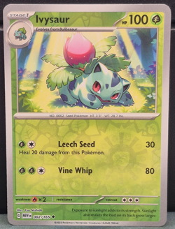 Ivysaur 002/165 Reverse Holo Pokemon Scarlet & Violet 151 Near Mint Card Game NM - Image 1