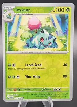 2023 Near Mint Pokemon Ivysaur 002/165 Reverse Holo Scarlet Violet 151 English - Image 1