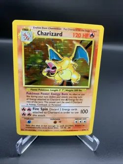 Pokemon TCG Charizard Base Set Holo Unlimited Rare Card LP+ - Image 1
