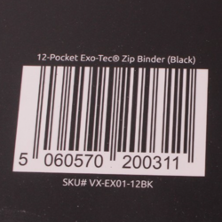 VaultX zip binder 12-pocket sideloading EXO-TEC zip binder for 400 cards - black - Image 2