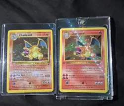 Pokemon Base Set Charizard Holo Lot 2 Cards Wizards of the Coast 1999 - Image 1