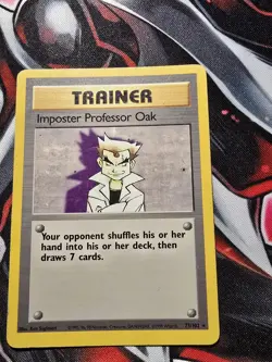 Imposter Professor Oak 73/102 MP -Vintage Rare Pokemon Card- Base Set - Image 1