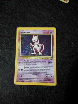 Pokemon Mewtwo TCG Base Set 2 Holo Card 10/130 Unlimited Holo Rare MP - Image 1