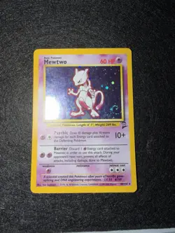 Pokemon Mewtwo TCG Base Set 2 Holo Card 10/130 Unlimited Holo Rare MP - Image 2