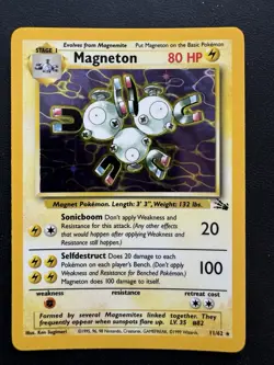 Magneton 11/62 HOLO Rare Fossil Set WOTC Vintage 1999 Pokemon Card Near Mint - Image 1