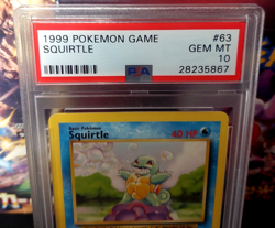 1999 Pokemon Game Base Set Unlimited 63/102 SQUIRTLE PSA 10 GEM MINT - Image 2