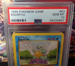 1999 Pokemon Game Base Set Unlimited 63/102 SQUIRTLE PSA 10 GEM MINT - Image 3