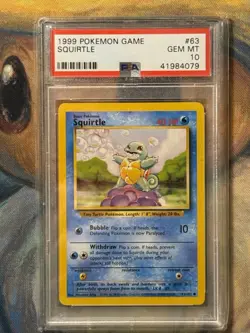 1999 POKEMON GAME #63 SQUIRTLE [PSA 10] GEM MT : BASE SET UNLIMITED - Image 1
