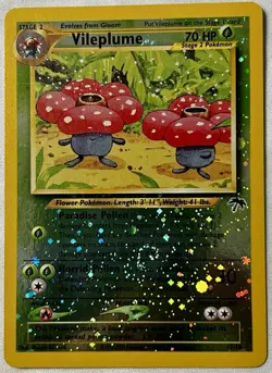 Pokemon TCG Vileplume Reverse Holo Promo 17/18 Southern Islands 2001 w/ Swirl - Image 1