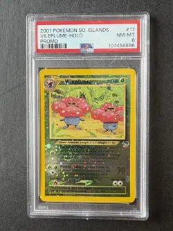REV. HOLO SWIRL Vileplume, PSA 8, Pokemon Southern Islands (2001), 17/18 - Image 1