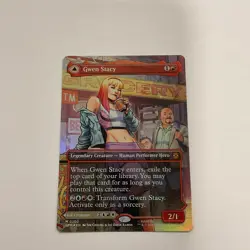 Gwen Stacy (0202) (Borderless) Marvel's Spider-Man Foil MTG NM - Image 1